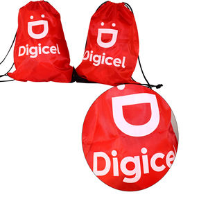 AI-MICH Logo personnalisé étanche Nylon Polyester 210D Promotion <span class=keywords><strong>Gym</strong></span> cordon sacs à dos dessiner chaîne rouge sport Nylon sacs poche - Product Image 3