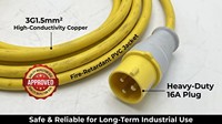 Prise industrielle étanche ZNPON 16A 110V 3 broches, conforme à la norme ICE309-2, prise de remplacement anti-poussière P1134
