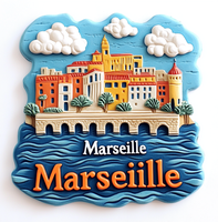 Haute qualité Marseille résine aimants pour réfrigérateur personnalisé impression UV Souvenir artisanat 3D décor à la maison PVC bois polyrésine touristique