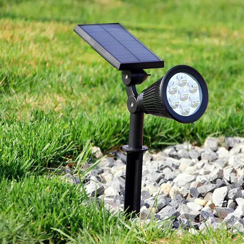 2パックSuper Brightness 7 led SolarスポットライトWaterproofソーラーLandscape Light Security LightingためパティオガーデンOutdoor