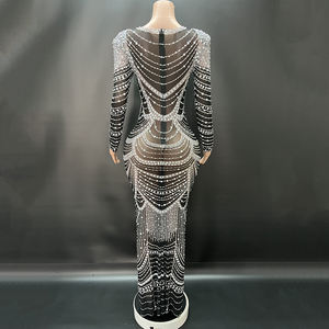 Novance gaun <span class=keywords><strong>Prom</strong></span> Y3589 gaun hitam 2025 gaun bola wanita elegan gaun Applique manik-manik Sperkly Vestidos De Noche Para Mujer - Product Image 5