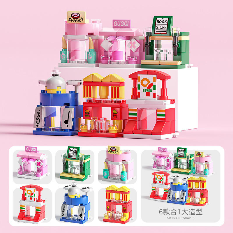 8612-4 (Mini scène de rue 6-en-1) 137 pièces [sachet de couleurs]