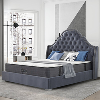 Cadre de lit en bois capitonné de luxe moderne, taille super king, fournisseur de meubles de chambre à coucher
