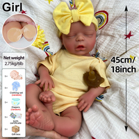 Poupées Reborn Réalistes en Silicone de 18 Pouces pour Filles, Personnalisation ODM d'Usine, Bébé Noir Anatomiquement Correct, Jouet Interactif