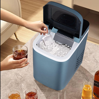 Machine à glaçons domestique avec panneau en verre trempé, nettoyage automatique, production rapide (6-8 min), en ABS