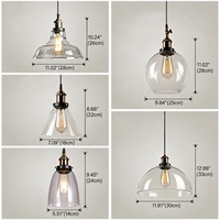 Lámparas Colgantes de Vidrio de Estilo Retro Moderno, Minimalistas Americanas, de Vidrio Ámbar/Transparente, para Dormitorio y Cocina, Venta al Por Mayor