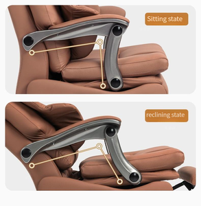 Moderner Luxus Bürostuhl Ergonomischer Konferenz- und Empfangsstuhl mit Elektrischer Massagefunktion im Lederdesign für Chefs - Product Image 3