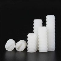 Vis sans tête à six pans creux en nylon PA66 blanc/noir DIN913, vis de réglage M4 M5 M6, fixations filetées non conductrices