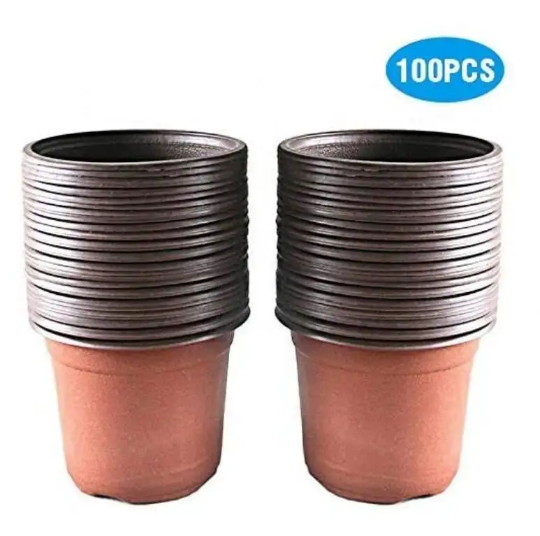 100 Buah Pot Tanaman Plastik/Pot Bunga 10 CM Seed Tray Sempurna untuk Tukang Kebun (Ukuran Sedang)