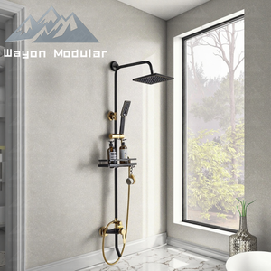 <span class=keywords><strong>Colonne</strong></span> <span class=keywords><strong>de</strong></span> <span class=keywords><strong>douche</strong></span> <span class=keywords><strong>de</strong></span> luxe en or noir Wayon avec tête <span class=keywords><strong>de</strong></span> pluie étagère intégrée pour la mise à niveau <span class=keywords><strong>de</strong></span> la salle <span class=keywords><strong>de</strong></span> bain moderne - Product Image 2