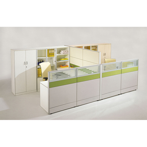 Poste de travail de bureau moderne de bonne qualité avec cloisons d'intimité, table de bureau, grande capacité de rangement, cadre en aluminium, pour bureau à domicile - Product Image 2