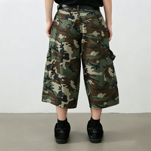 Wholesale Price <b>Top</b> Selling <b>Men</b> Camouflage Multi Flap Pocket Cargo 7/8 Pants Loose Fit Wide Leg Casual <b>Cropped</b> Trousers Custom - Product Image 2