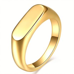 Personalized Initial Statement <b>Rings</b> Personlise Inoxydable Pvd 18K Gold Plated Jewellery Stainless Steel <b>Dome</b> <b>Ring</b> Non Tarnish - Product Image 1