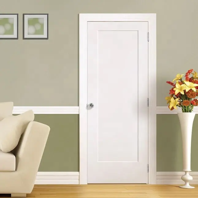 Core Doors modern vor gehängte Innentüren Haut PVC-Paneel tür weißes Holz MDF-Tür