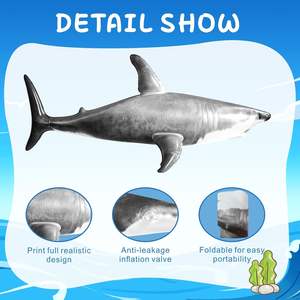 Bouée de natation gonflable en PVC personnalisée pour requin, adaptée à la décoration suspendue de fête et aux jouets de <span class=keywords><strong>piscine</strong></span> - Product Image 3