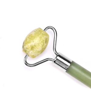 100% Réel Naturel Petite Fleur Verte <span class=keywords><strong>Jade</strong></span> Anti-Vieillissement Visage Rouleau <span class=keywords><strong>Masseur</strong></span> pour le cou minceur rouleau de beauté - Product Image 3