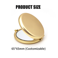 Miroir de poche compact rond personnalisé avec logo gravé, double face, pliable, pour cadeau d'invité de mariage, voyage, sac à main
