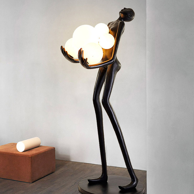 Modern Art Humanoid Sculpture Floor Lamp Large Creative LED Standing Light for Luxury Hotel Living Room Home Decor