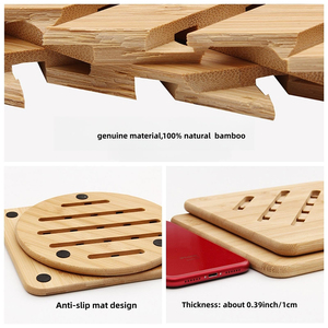 Sous-verres en bois personnalisés en gros et dessous de plat en bois, ainsi que dessous de plat en <span class=keywords><strong>silicone</strong></span> en promotion, dessous de plat de cuisine et sets de table en bambou <span class=keywords><strong>pour</strong></span> boissons chaudes - Product Image 4