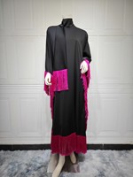 Nouveau vente en gros personnalisé Eid Dubai Abaya élégante couleur unie à manches longues jupe fendue Abaya Dubai Turquie musulman mode robe Hijab