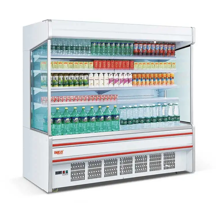 Экологическое автономное холодильное оборудование для супермаркета, Воздушная занавеска, открытый коммерческий морозильник, дисплей, холодильник
