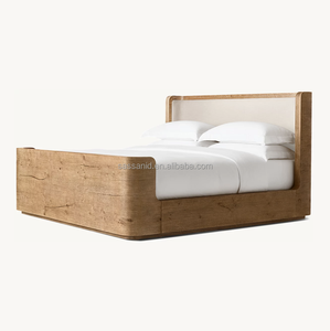 Sassanid OEM Organic Midcentury Design Dormitorio Colección Oslo Tela Refugio Cama Con Estribo - Product Image 4