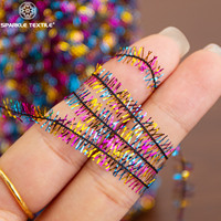 Multicolor Lurex Centipede Yarn Glass Feather Fancy Yarn Non Elastic Polyester Metallic Yarn for Knitting Scarf Craft Decoration