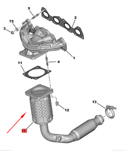 OE 9803537480 9676453380 9809154080 Tuyau d'échappement à catalyse ternaire pour Peugeot 2008 301 <span class=keywords><strong>Citroën</strong></span> <span class=keywords><strong>C3</strong></span>-XR - Product Image 2