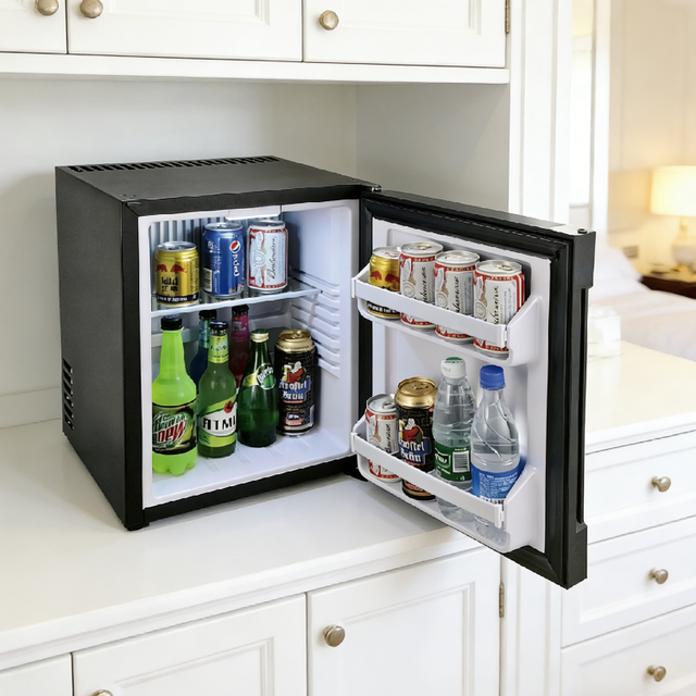 EASTON Electric 30 Liter Compact Absorption Foamed Door Refrigerator No Noise Hotel Drink Mini Bar Fridge for Room