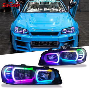 ไฟหน้า LED RGB รุ่นใหม่สำหรับ Skyline R34 GTR GT ปี 1999-2007 6000K 6000 ลูเมนส์ - Product Image 1