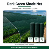 Robuuste donkergroene HDPE warp gebreide UV-bestendige schaduwdoek voor landbouwgewassen, 30%-90% schaduwpercentage.