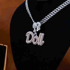 DOLL Name Luxury Moissanite Diamond 925 Sterling <b>Silver</b> <b>Cross</b> Design Iced Out Vintage Custom Pendant <b>Men</b> Trendy Jewelry - Product Image 2