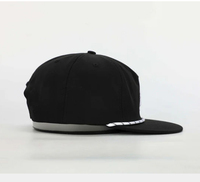 Casquette de baseball unisexe personnalisée à 5 panneaux, style corde 256, avec logo brodé, visière plate, respirante, en coton, pour le golf, style hip-hop et motifs.