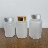 Glaçage Verre Capsule Pots 60ml 100ml 120ml 150ml Clair Rond Pilule Vitamine Bonbons Conteneur De Stockage Pot Bouteille Avec Bouchon À Vis