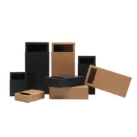 Boîtes d'emballage pliables auto-dressantes en papier kraft avec logo personnalisé Laminage mat Couleur personnalisée Matériaux recyclés durables pour