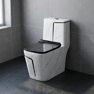 WC monobloc en céramique blanche à double chasse d'eau, coloré, pour salle de bain moderne - Vente en gros - Product Image 4