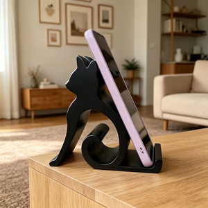 Nouveau support de téléphone transfrontalier en plastique imprimé en 3D, motif chat et chien, décoration de bureau créative et mignonne pour animaux de compagnie, support pour chiot et chaton - Product Image 2
