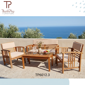 Ensemble de canapés en teck moderne et luxueux, écologique, imperméable, avec protection UV, pour une utilisation en extérieur et en intérieur, adapté aux villas, meubles de jardin - Product Image 3