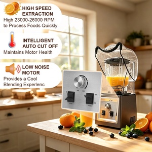 Mixeur à glace commercial 2L incassable de haute qualité 8001JX, idéal pour les smoothies, nouveau best-seller, avec couvercle insonorisant - Product Image 2