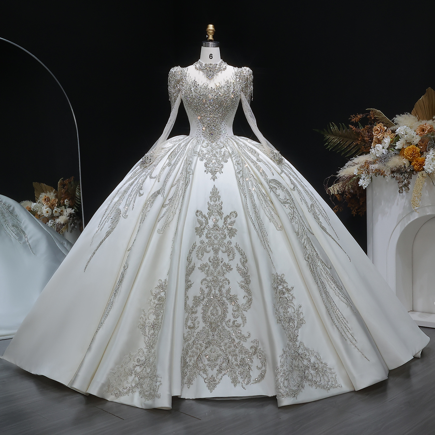 Ivory Bridal - Ivory Princess Bridal - Long Sleeve Lace Gown