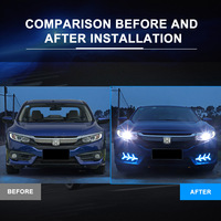 Kit de feux de route LED DRL pour Honda Civic 2016 à 2018, ensemble de phare de jour avec signalisation directionnelle
