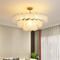 Plafonnier LED de style nordique moderne, lustre en cuivre, verre cristal, fer, blanc chaud 3000K AC pour îlot de cuisine, salle à manger
