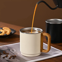 Nouvelle tasse à café de bureau personnalisée de 430 ml à double paroi sous vide, en acier inoxydable, thermos isolé, gobelet à thé avec poignée