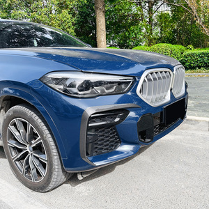 Bmw X6 G06 Front Wind Deflector Blade Shaped Car <b>Wrap</b> Piano Black Carbon Fiber Texture Adhesive Weather Shield Exterior - Product Image 2