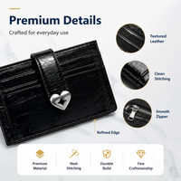 Portefeuille porte-cartes magnétique avec fermeture éclair, pochette à glissière, porte-clés, blocage RFID, accès rapide, organiseur de paiement