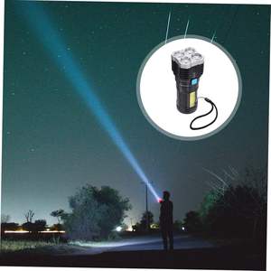 Lampe torche tactique LED rechargeable haute puissance en gros avec chargement USB, 1000+ lumens, étanche IP66, pour camping, en ABS - Product Image 4