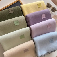 Nouvelles écharpes musulmanes automne-hiver, style coréen, châle en mélange de laine, couleur unie, écharpe à franges unisexe pour couples, écharpe épaisse et chaude pour le cou