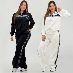 Completo Due Pezzi Casual da <span class=keywords><strong>Donna</strong></span> in Acciaio Pressato, Antipilling, Nuovo Stile Europeo e Americano, Tendenza Cross-Border, Completo con Pantaloni a Gamba Larga - Product Image 2