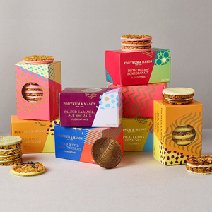 Emballage de boîte à macarons imprimé personnalisé Boîte à biscuits à fenêtre pliante plate pour biscuits aliments cuits au four Stratification mate Type de dossier pliable - Product Image 1