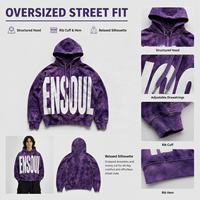 Sweat à capuche zippé oversize en molleton bouclette effet délavé tie-dye personnalisé avec grande impression frontale style streetwear pour homme OEM ODM